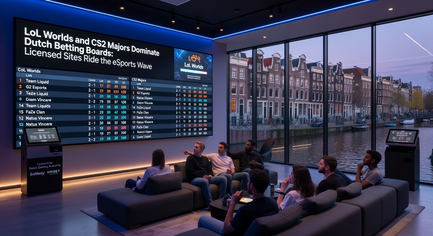 CS2 Major actie met pro-spelers in competitie, Nederlandse bettors checken odds op mobiel tijdens een intense round