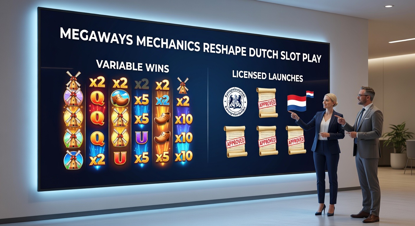 Schermafbeelding van een draaiende Megaways-gokkast met dynamische rollen en winnende lijnen die variëren per spin