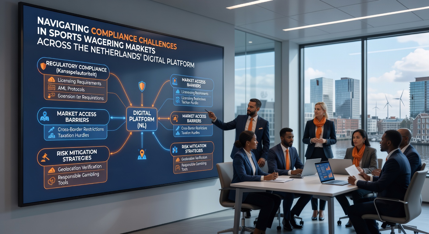 Overzicht van een compliance dashboard voor sportweddenschappen met grafieken over naleving en markttrends in Nederland